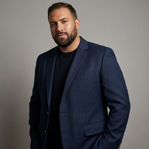 Frank Stella Loro Piana Super 130s Wool Blazer Sport Coat Navy Blue Mens 58L